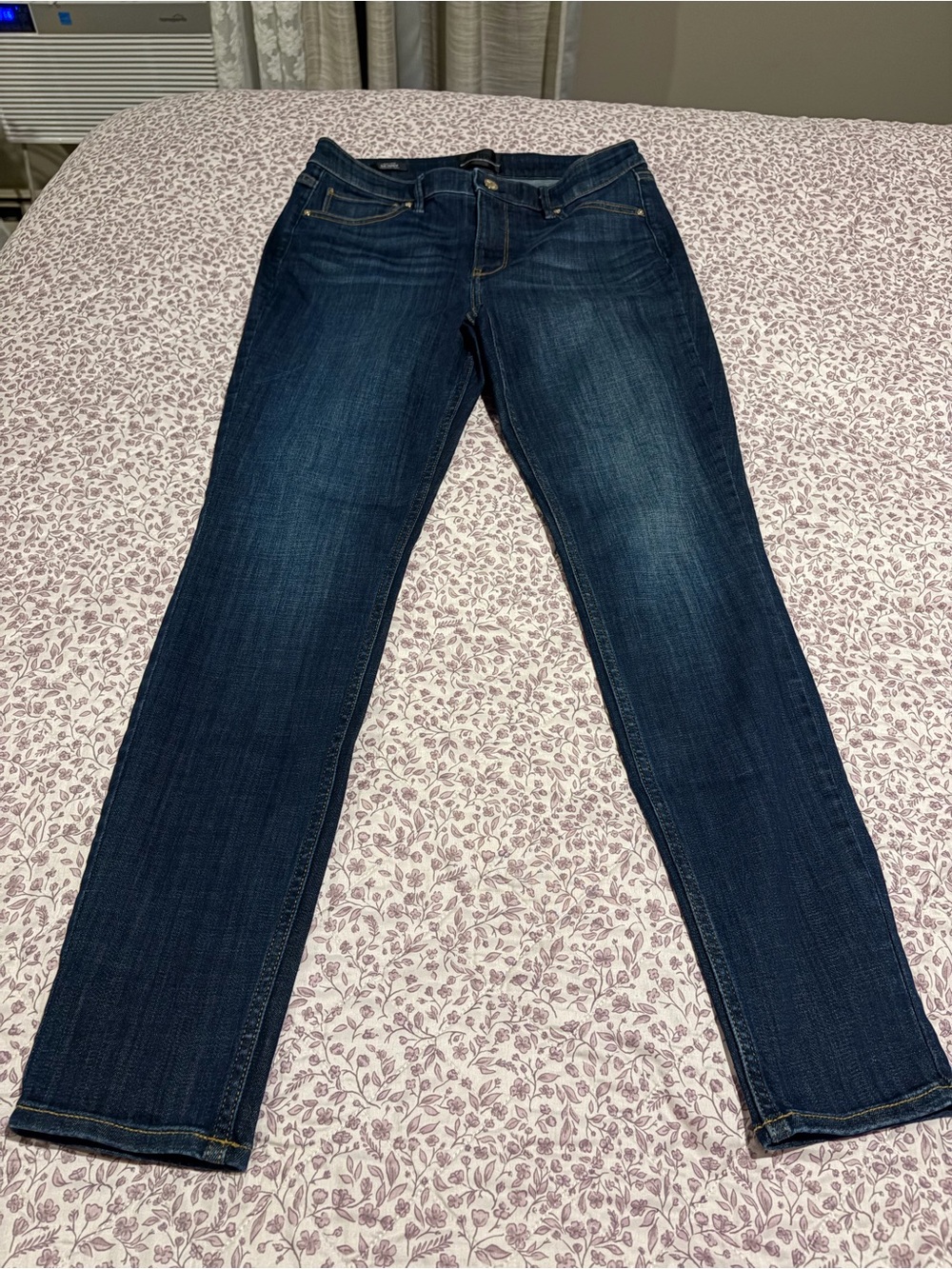 White House Black Market Women's Dark Indigo Straight-Leg Jeans